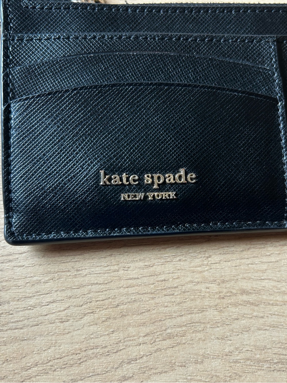Kate Spade New York Spencer Card Case Wristlet in Black Saffiano Leather - Picture 2 of 6